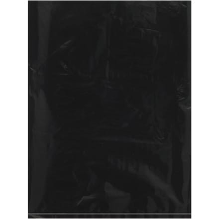 9 x 12" - 2 Mil Black Flat Poly Bags (100 Pack)