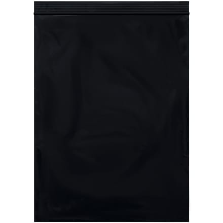 9 x 12" - 2 Mil Black Reclosable Poly Bags