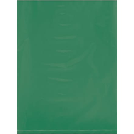 9 x 12" - 2 Mil Green Flat Poly Bags