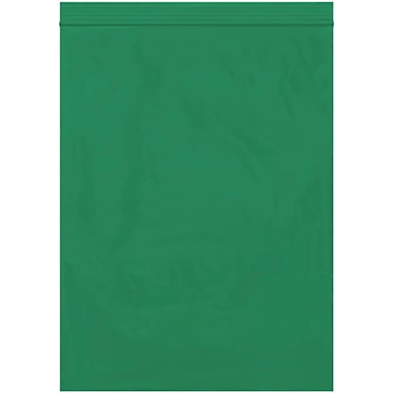 9 x 12" - 2 Mil Green Reclosable Poly Bags