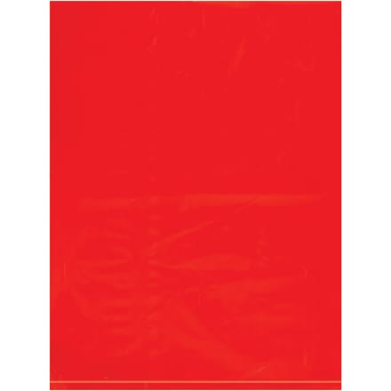 9 x 12" - 2 Mil Red Flat Poly Bags (100 Pack)