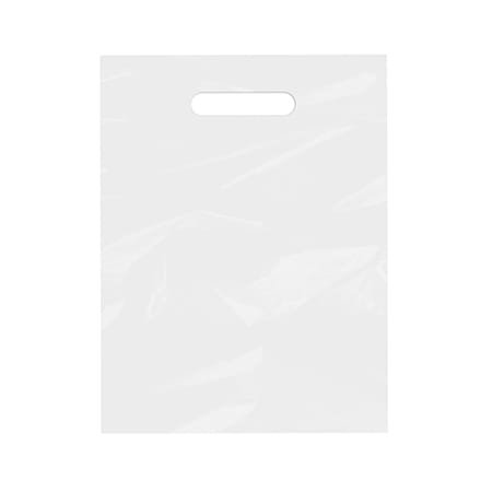 9 x 12" - 2 Mil White Merchandise Bags with Die-Cut Handles