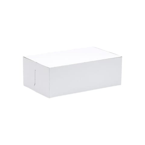 9" x 5" x 4" White Cake / Bakery Box, 1-Piece, Lock Corner - (250/Case) 6905