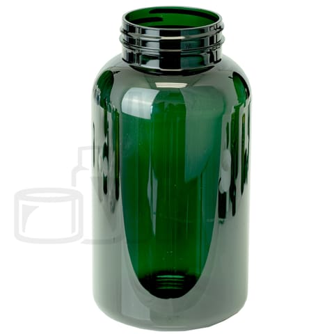 950cc Green PET Plastic Packer Bottle 53-400 (108/Case)