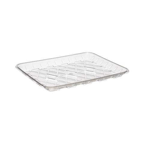 #9S Clear PET Plastic Meat Tray, 12 3/16" × 9 1/8" × 13/16" - (125/Case)
