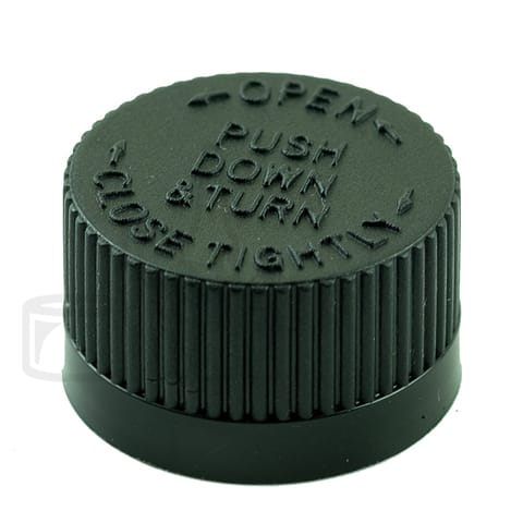 Black Ribbed CRC 20/400 Cap With Pressure Seal Liner (5000/Case)