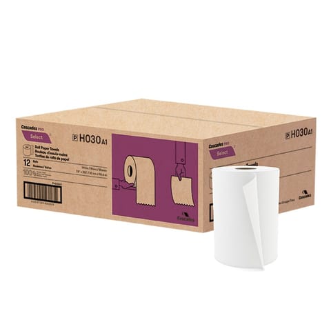 Cascades PRO Select White Roll Paper Towel, 1-Ply, 350 feet - (12/Case) H030