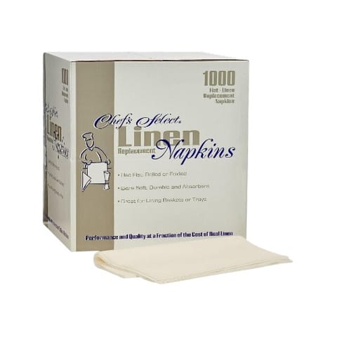 Chef's Select Linen-Like Flat Napkins, 14 3/4" × 15" - (1000/Case)