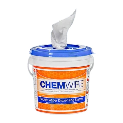 ChemWipe Chemical Ready Cleaning Wipes Bucket with 6 Refills, 6" x 12", 180 Sheets/Roll