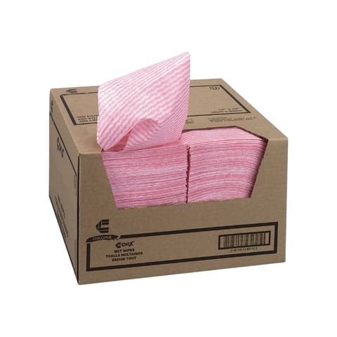 Chicopee Chix Pink Competitive Foodservice Wet Wiper, 11 1/2" x 24" - (200/Case) 8507