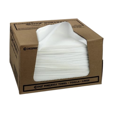 Chicopee DuraWipe White Shop Towel, Heavy-Duty, 13" x 15" - (300/Case) 8483
