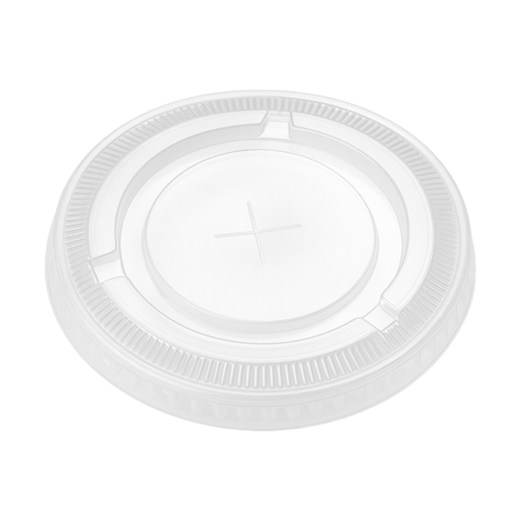 Clear 9 oz PET Plastic Cold Cup Flat Lids - (1000/Case)
