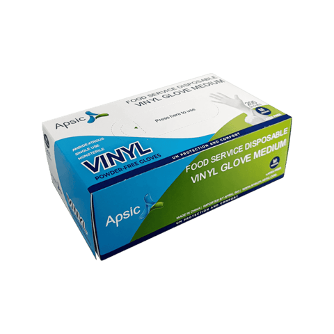 Clear Disposable Powder Free Vinyl Gloves for Food Service​​ (Medium) - 2000/Case