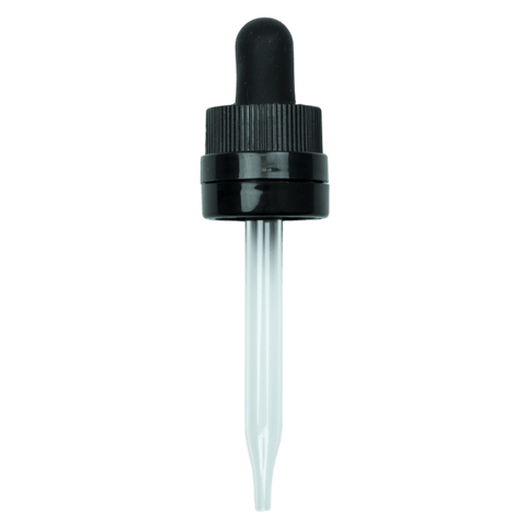 CRC/TE (Child Resistant Closure/Tamper Evident) Super Dropper - Black - 77mm 18-415(1800/case)