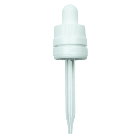 CRC/TE (Child Resistant Closure/Tamper Evident) Super Dropper - White - 77mm 18-415(1400/case)