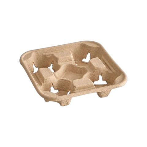 Crystal Ware Molded Fiber 4-Cup Carrier - (300/Case) CH4C300CT