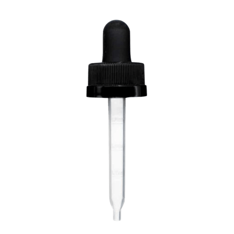 18-400 Black CRC Dropper with 64 mm Glass Pipette - 1000/Case