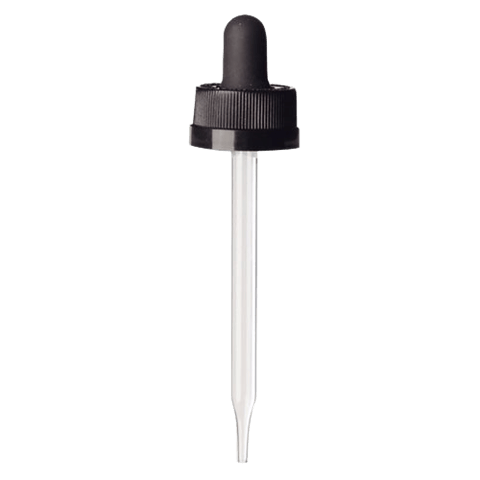 18-400 Black CRC Dropper with 91 mm Glass Pipette - (1000/Case)