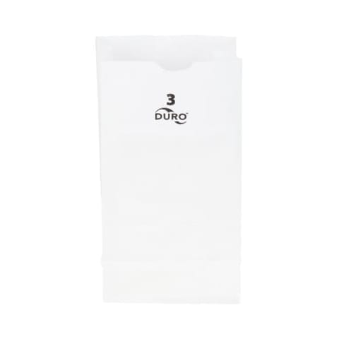 Duro 3 lb. White Paper Grocery Bag, 30#BW - (500/Case) 51003