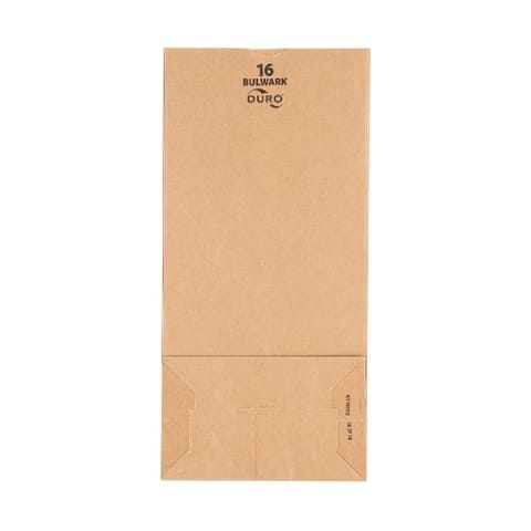 Duro Bulwark 16 lb. Extra Heavy Duty Natural Kraft Paper Grocery Bag, 57#BW - (400/Case) 71016