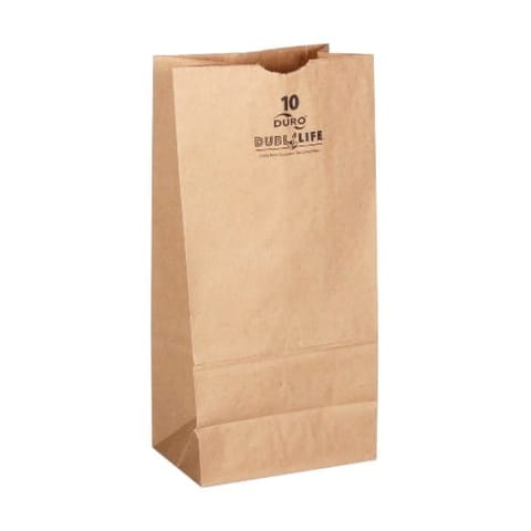 Duro Dubl Life 1/2 lb. Recycled Kraft Paper Grocery Bag, 30#BW - (4000/Case) 18450