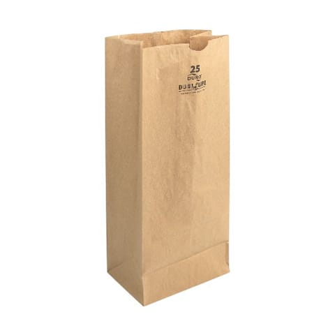 Duro Dubl Life 25 lb. Recycled Paper Grocery Bag, 40#BW - (500/Case) 18424