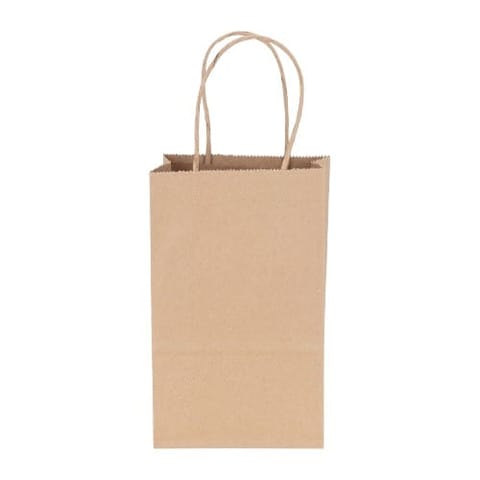 Duro Dubl Life 5 1/4" x 3 1/4" x 8 3/8" Recycled Kraft Paper Shopping Bag with Handles, Gem, 60#BW - (250/Case) 87093
