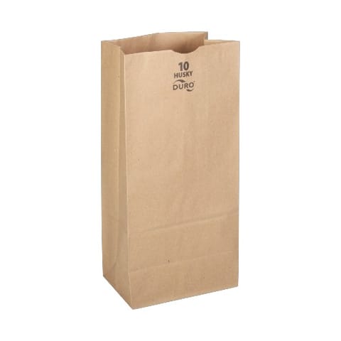 Duro Dubl Life Husky 10 lb. Heavy Duty Natural Kraft Paper Grocery Bag, 50#BW - (400/Case) 70210