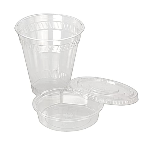 Fabri-Kal 9502126 Kal-Clear 12/14 oz Clear PET Plastic Cup, Flat Lid, and Insert, Combo Pack - (500/Case)