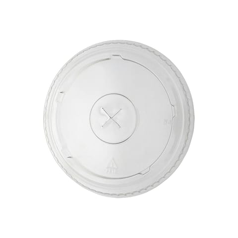 Fabri-Kal LKC16/24FX Kal-Clear/Nexclear PET Plastic Flat Lid w/ Straw Slot, Clear, Fits 12 /14, 16 / 18, 20, & 24 oz - (1000/Case)
