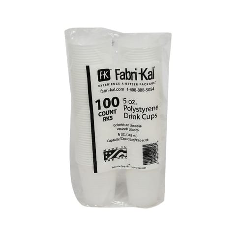 Fabri-Kal Translucent Ribbed PS Plastic Cold Drink Cup, 5 oz - (2500/Case) RK5