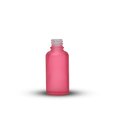 1 oz Frosted Rose Pink Glass Dropper Bottle