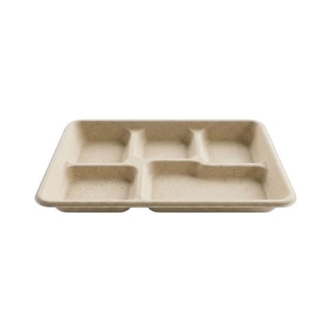 Genera 5-Compartment Molded Fiber Tray, 10 1/2" x 8 1/2" - (400/Case)