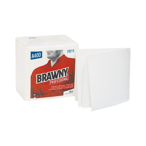 Georgia Pacific Brawny Industrial White All Purpose Wiper, 13" x 13" - (800/Case) 29215