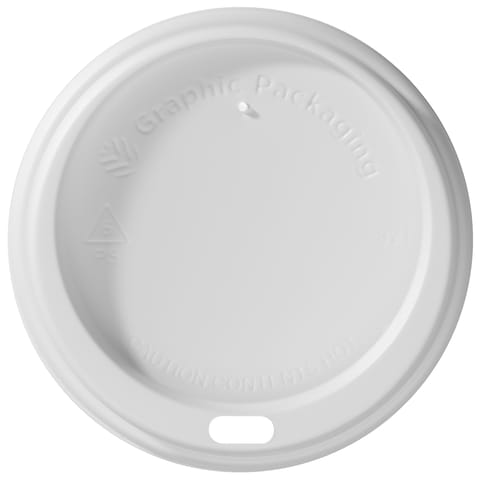 Graphic Packaging White Dome Sipper Hot Cup Lid, Fits 8 oz - (1000/Case) LHRDS-8