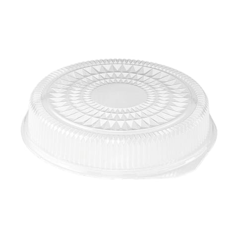 HFA 16" Clear Plastic Round Embossed Dome Lid for Aluminum Foil Serving Tray  - (25/Case) 2012DL