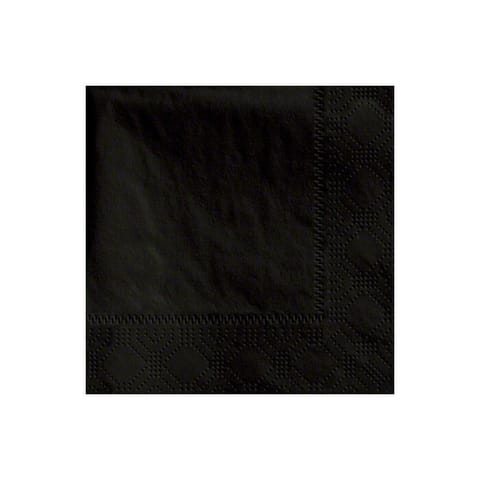 Hoffmaster 9 1/2" x 9 1/2" Black Beverage Napkin, 2-Ply, 1/4 Fold - (1000/Case) 175013