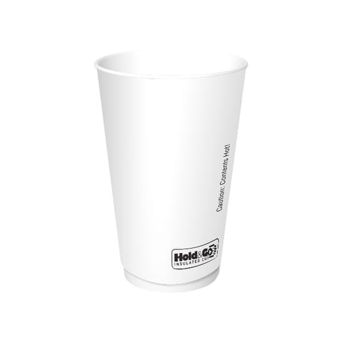 Hold&Go White Double Wall Insulated Paper Hot Cup, 16 oz - (1000/Case) SDR-16