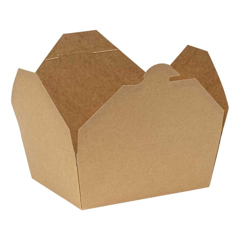 Inno-Pak 191368623 Innobox Edge Kraft Paper Take-Out Container, #8, 6" x 4 3/4" x 2 1/2" - (130/Case)