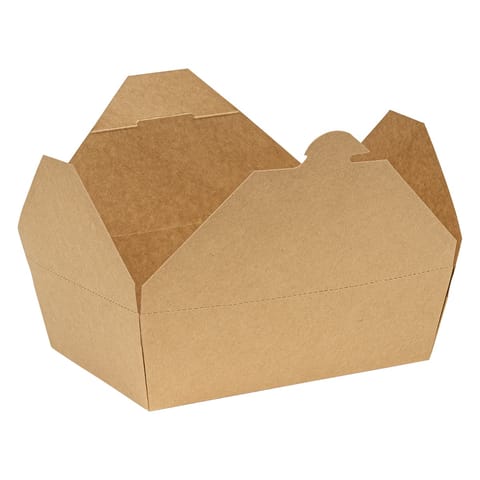 Inno-Pak 192738969 Innobox Edge Kraft Paper Take-Out Container, #3, 7 5/8" × 5 3/8" × 2 1/2" - (130/Case)