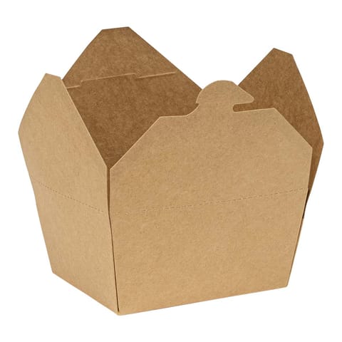 Inno-Pak 194830225 Innobox Edge Kraft Paper Take-Out Container, #1, 4 3/8" x 3 1/2" x 2 1/2" - (190/Case)