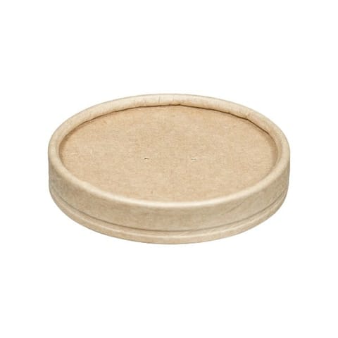 Inno-Pak Kraft Paper Soup Cup Lid, Ventilated, Fits 8, 12 & 16 oz - (500/Case) 192787274