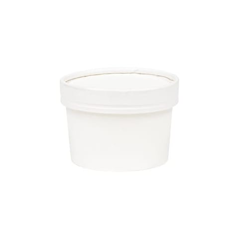 Inno-Pak White Poly-Coated Paper Soup Cup with Paper Lid, 10 oz - (250/Case) 193342088