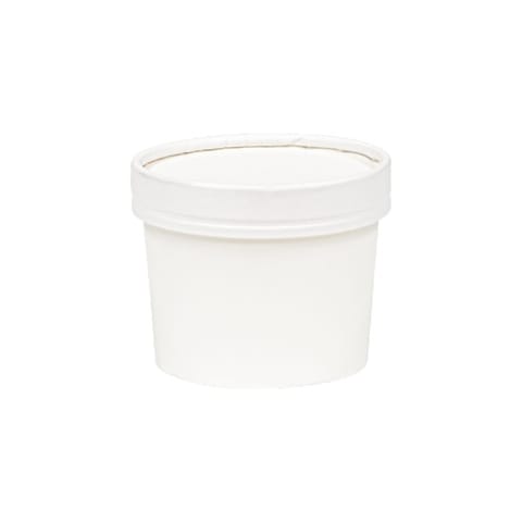 Inno-Pak White Poly-Coated Paper Soup Cup with Paper Lid, 12 oz - (250/Case) 191676895