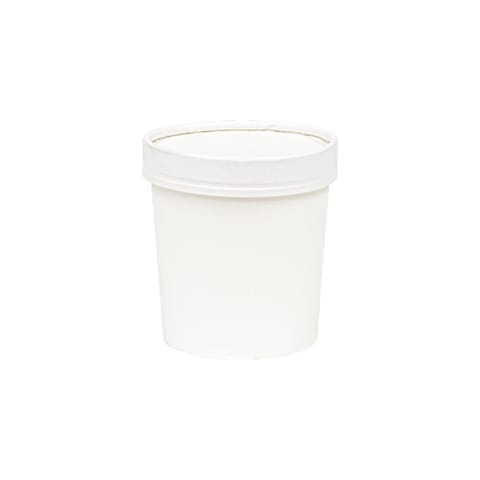 Inno-Pak White Poly-Coated Paper Soup Cup with Paper Lid, 16 oz - (250/Case) 190392053