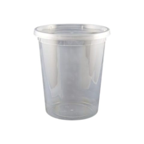 Kari-Out Tripak 32 oz. Clear PP Plastic Deli Container With Lid, Microwave-Safe, Combo Pack - (240/Case) TD40032