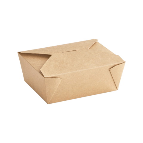Kraft PLA Lined Compostable #8 Take-Out Container 6" x 4.625" x 2.5" - (200/Case)