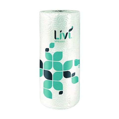 Livi VPG Select White Kitchen Roll Towel, 2-Ply, 11" x 5", 170 Sheets/Roll - (24/Case) 41508