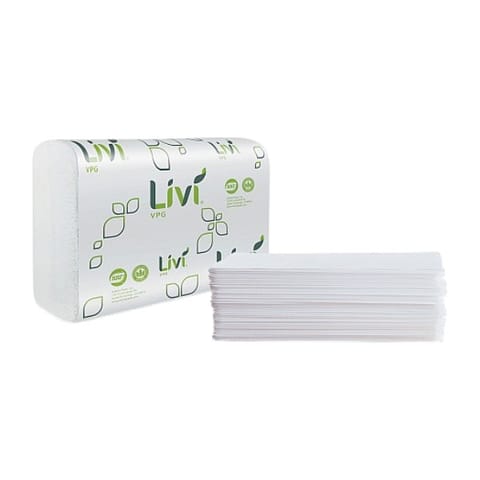 Livi VPG White Multifold Paper Towel, 1-Ply - (4000/Case) 43513