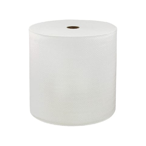 LoCor Economy White Hardwound Paper Towel Roll, 1-Ply, 7" x 850 feet - (6/Case) 46898